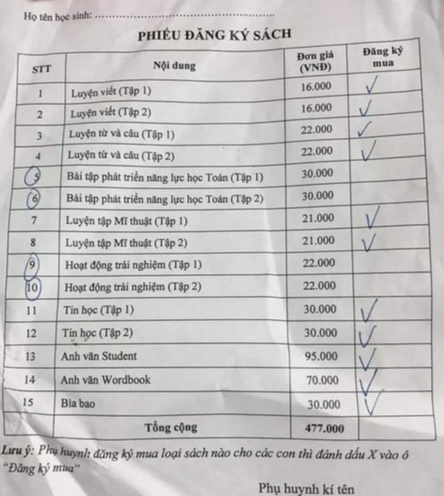 Phụ huynh ngỡ ngàng khi giáo viên “phát” cho con cầm về... 14 đầu sách - 2 Phụ huynh ngỡ ngàng khi giáo viên “phát” cho con cầm về... 14 đầu sách - 2