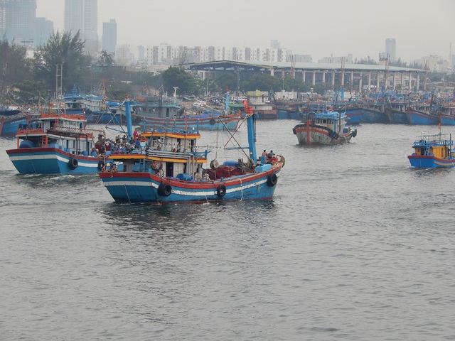 Ngư dân Đà Nẵng hối hả đưa tàu thuyền lên bờ tránh bão số 5 - 7