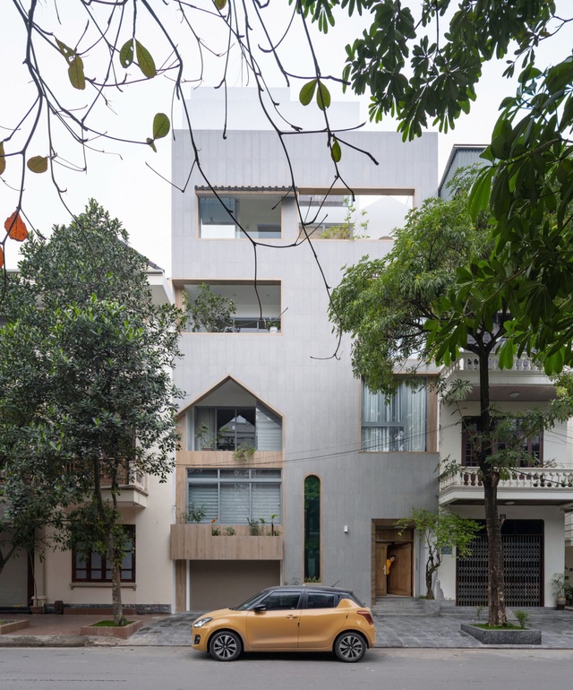 Nhà phố Nam Định nổi bật nhất phố, nhìn xa như gói gọn trong 1 chiếc hộp - 1