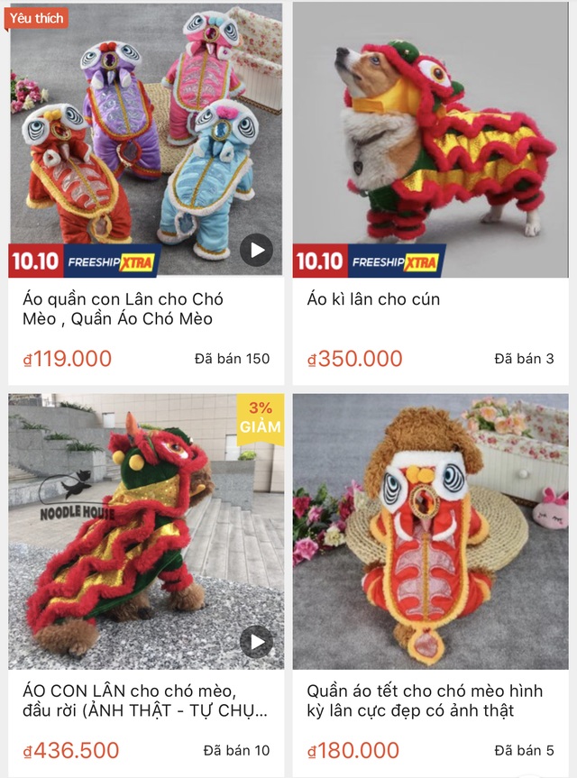 Chủ nhân rút hầu bao, vung tiền triệu sắm quần áo trung thu tặng chó mèo - 3 Chủ nhân rút hầu bao, vung tiền triệu sắm quần áo trung thu tặng chó mèo - 3