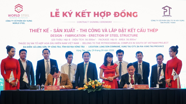 Lễ ký kết hợp tác thiết kế-sản xuất-thi công gói thầu trị giá 10 triệu USD tại dự án Hóa lọc dầu Long Sơn - 1 Lễ ký kết hợp tác thiết kế-sản xuất-thi công gói thầu trị giá 10 triệu USD tại dự án Hóa lọc dầu Long Sơn - 1