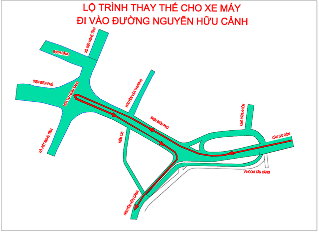 TPHCM: Từ ngày 3/10 cấm lưu thông qua cầu vượt Nguyễn Hữu Cảnh - 3 TPHCM: Từ ngày 3/10 cấm lưu thông qua cầu vượt Nguyễn Hữu Cảnh - 3