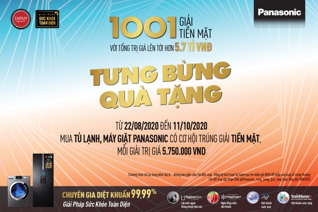 Săn ngay 5,7 tỷ đồng với 1001 giải thưởng tiền mặt từ Panasonic - 1 Săn ngay 5,7 tỷ đồng với 1001 giải thưởng tiền mặt từ Panasonic - 1