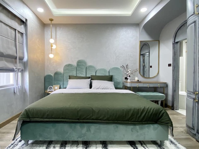 Độc đáo căn hộ màu xanh đẹp như tranh của vợ chồng trẻ Sài Gòn - 9 Độc đáo căn hộ màu xanh đẹp như tranh của vợ chồng trẻ Sài Gòn - 9