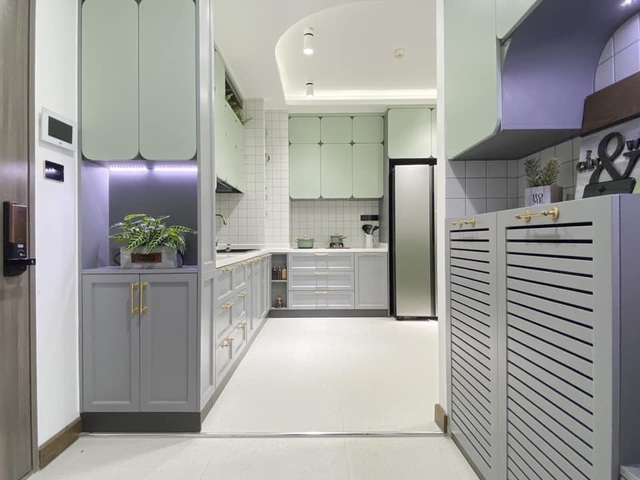 Độc đáo căn hộ màu xanh đẹp như tranh của vợ chồng trẻ Sài Gòn - 11 Độc đáo căn hộ màu xanh đẹp như tranh của vợ chồng trẻ Sài Gòn - 11