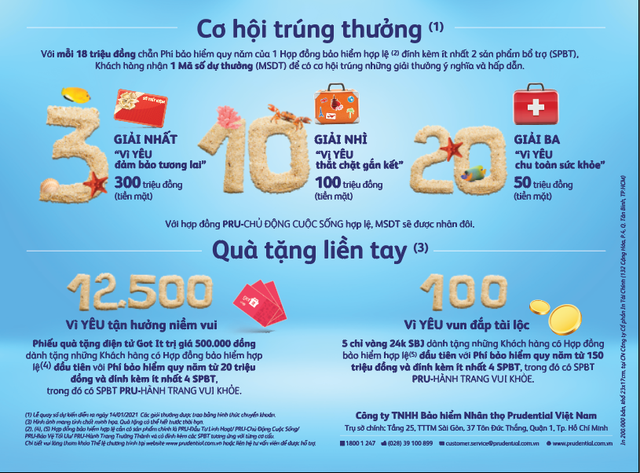 Cùng Prudential “biến tình yêu thành hành động” với gói quà tặng gần 12 tỷ đồng - 1 Cùng Prudential “biến tình yêu thành hành động” với gói quà tặng gần 12 tỷ đồng - 1