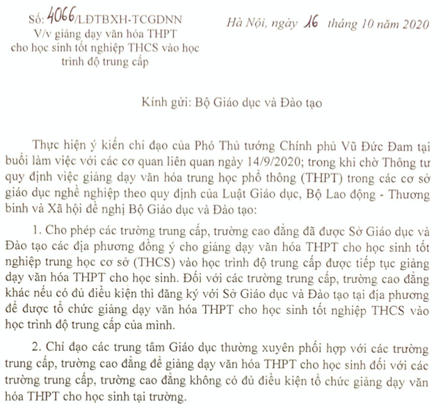 Học sinh trung cấp nghề có thể sẽ không còn phải học cùng lúc hai trường? - 1