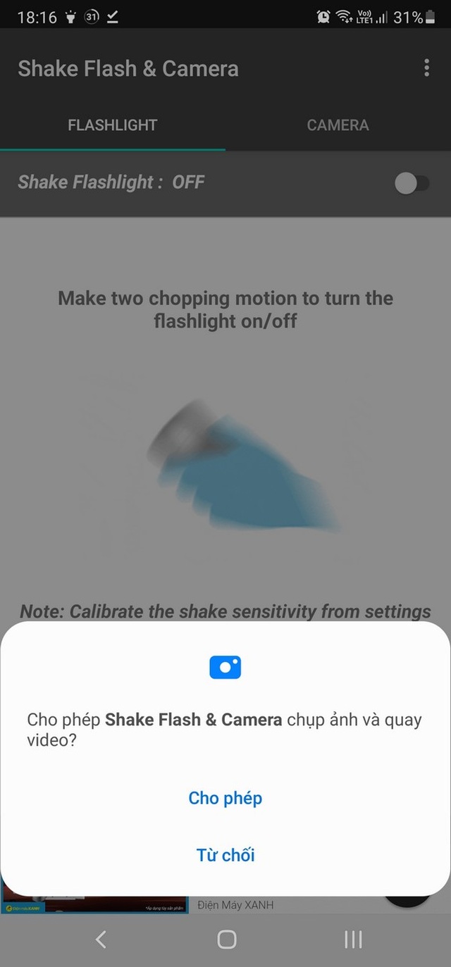 Mẹo hay kích hoạt đèn pin, camera trên smartphone bằng cách lắc thiết bị - 1