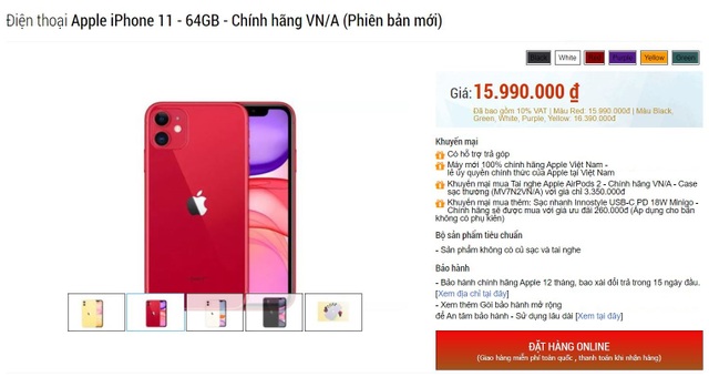 Giá bán iPhone 11 chính hãng giảm mạnh, rẻ hơn cả hàng xách tay - 1