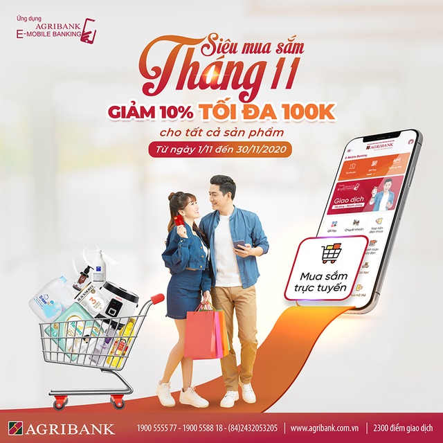 Chương trình “Siêu mua sắm tháng 11” của ứng dụng Agribank E-Mobile Banking - 1 Chương trình “Siêu mua sắm tháng 11” của ứng dụng Agribank E-Mobile Banking - 1