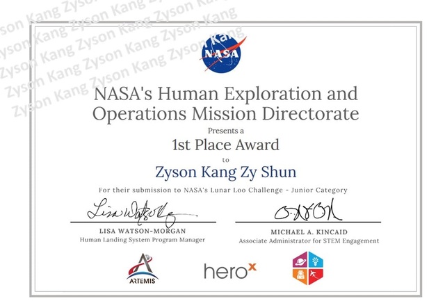 Cậu bé 9 tuổi chinh phục NASA bằng ý tưởng “toilet không gian” độc đáo - 3 Cậu bé 9 tuổi chinh phục NASA bằng ý tưởng “toilet không gian” độc đáo - 3