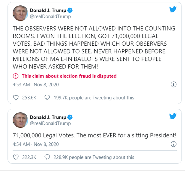 Ông Trump tự nhận thắng đậm với kỷ lục 71 triệu phiếu phổ thông - 2 Ông Trump tự nhận thắng đậm với kỷ lục 71 triệu phiếu phổ thông - 2
