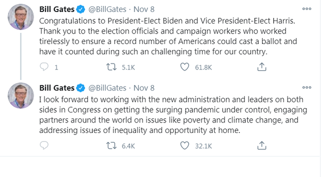 Bill Gates, Jeff Bezos nói gì trước chiến thắng của Joe Biden? - 3 Bill Gates, Jeff Bezos nói gì trước chiến thắng của Joe Biden? - 3