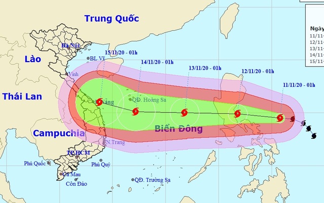 Bão Vamco liên tục tăng cường độ, sắp vào Biển Đông - 1 Bão Vamco liên tục tăng cường độ, sắp vào Biển Đông - 1