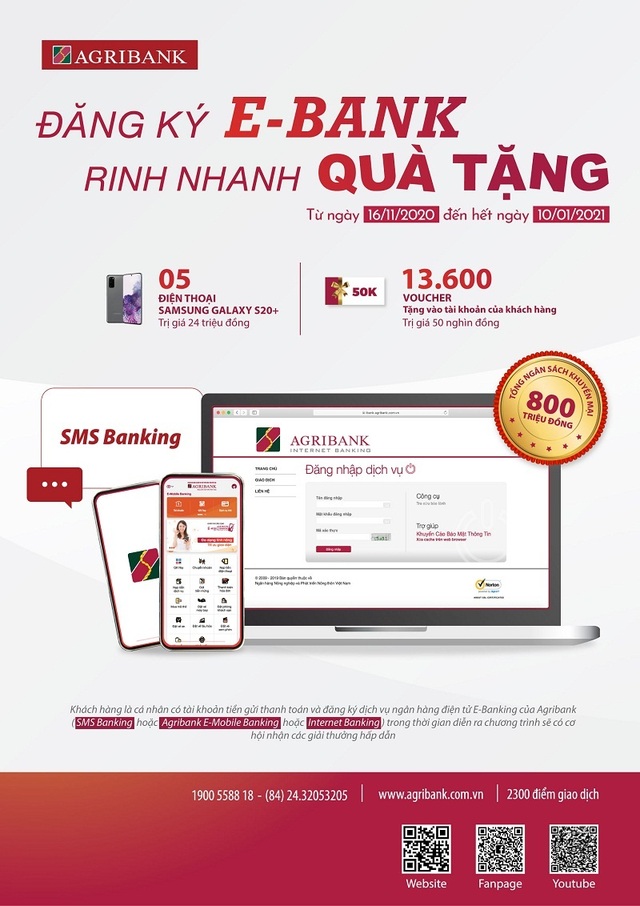 Cùng Agribank Đăng ký E-Bank - rinh nhanh quà tặng - 1 Cùng Agribank Đăng ký E-Bank - rinh nhanh quà tặng - 1