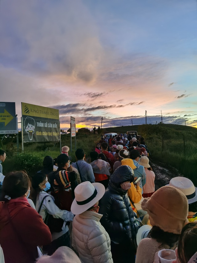 Hundreds of tourists lined up from 5 am to hunt for clouds in Da Lat - 3