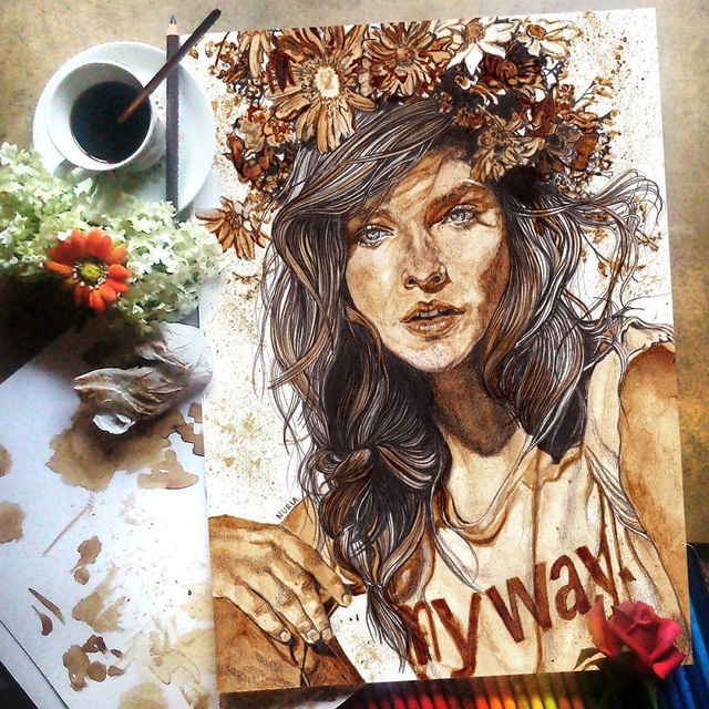 Những bức tranh thơm phức và trầm mặc đậm vị... cà phê - 17 Những bức tranh thơm phức và trầm mặc đậm vị... cà phê - 17