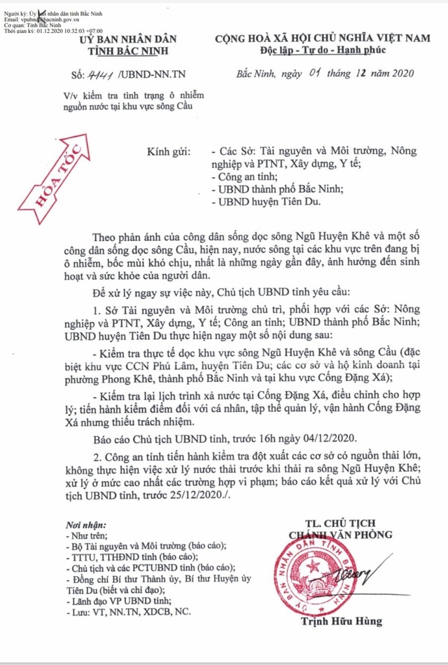 Sông Cầu đang giãy chết: Chủ tịch tỉnh Bắc Ninh lại hỏa tốc chỉ đạo! - 1