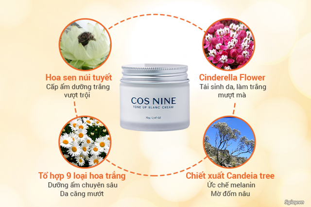 Kem dưỡng trắng da Cos Nine Hàn Quốc - Nuôi dưỡng làn da sáng đẹp tự nhiên - 3 Kem dưỡng trắng da Cos Nine Hàn Quốc - Nuôi dưỡng làn da sáng đẹp tự nhiên - 3