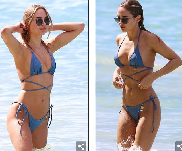 Kimberley Garner đi biển cùng người đàn ông lạ mặt