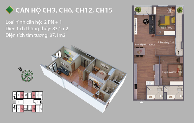 Vì sao căn hộ 2 PN+1 Phú Thịnh Green Park được nhiều người yêu thích? - 1 Vì sao căn hộ 2 PN+1 Phú Thịnh Green Park được nhiều người yêu thích? - 1