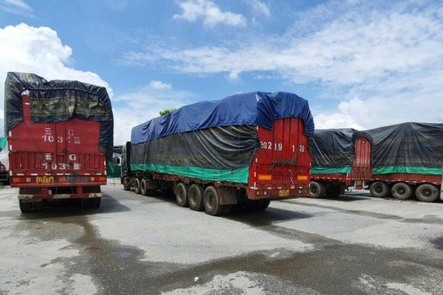 Vụ bắt 100 xe Trung Quốc ở Lào Cai: Có chân gà, thuốc sâu, hàng hiệu giả - 1