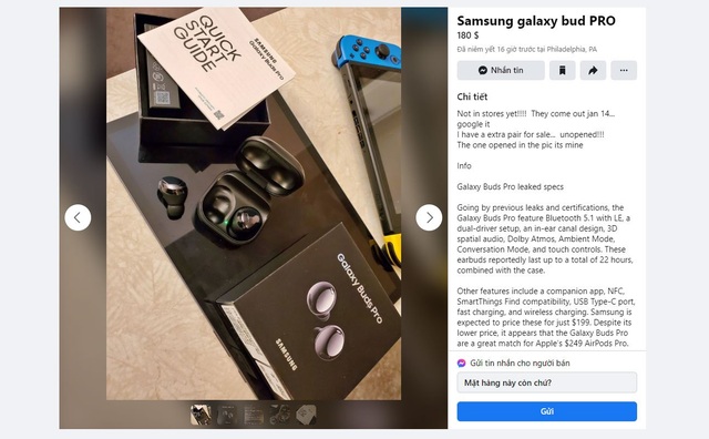 Chưa ra mắt, tai nghe Galaxy Buds Pro đã được rao bán trên mạng xã hội - 1