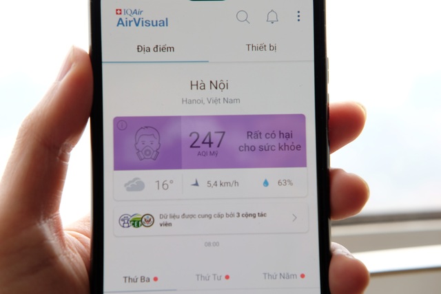 Ứng dụng AirVisual cảnh báo mức không khí ô nhiễm rất cao ở Hà Nội - 3 Ứng dụng AirVisual cảnh báo mức không khí ô nhiễm rất cao ở Hà Nội - 3