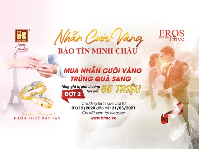Mua nhẫn cưới vàng trúng quà sang đợt 2 tại Bảo Tín Minh Châu - 1 Mua nhẫn cưới vàng trúng quà sang đợt 2 tại Bảo Tín Minh Châu - 1