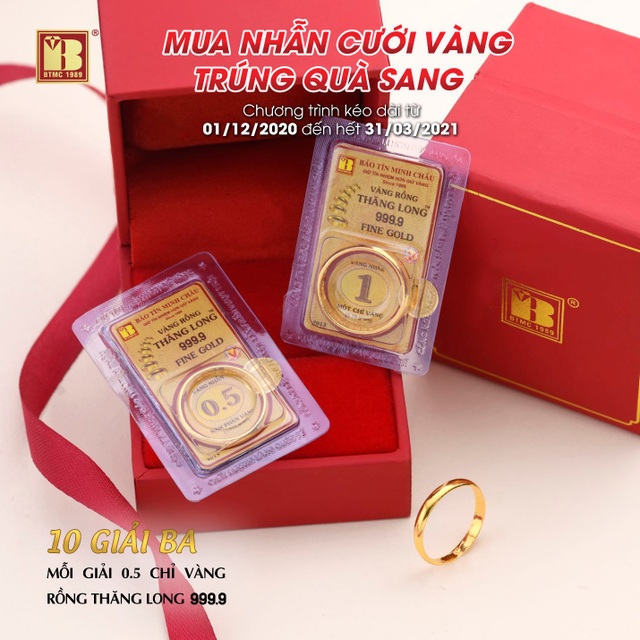 Mua nhẫn cưới vàng trúng quà sang đợt 2 tại Bảo Tín Minh Châu - 5 Mua nhẫn cưới vàng trúng quà sang đợt 2 tại Bảo Tín Minh Châu - 5