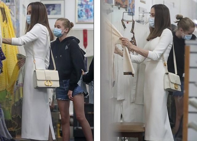 Angelina Jolie thanh lịch đưa con đi mua sắm - 2