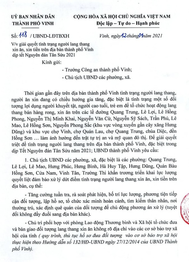 TP Vinh ra quân xử lý dứt điểm tình trạng người lang thang ăn xin - 1 TP Vinh ra quân xử lý dứt điểm tình trạng người lang thang ăn xin - 1