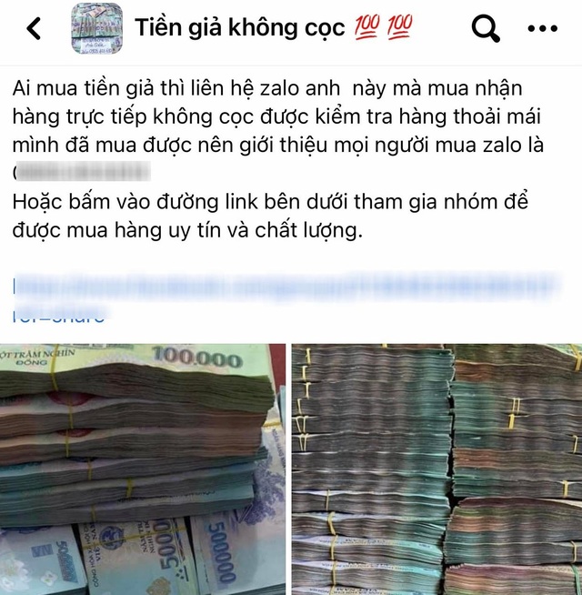 Cận Tết, ngang nhiên công khai mua bán tiền giả trên chợ mạng - 1