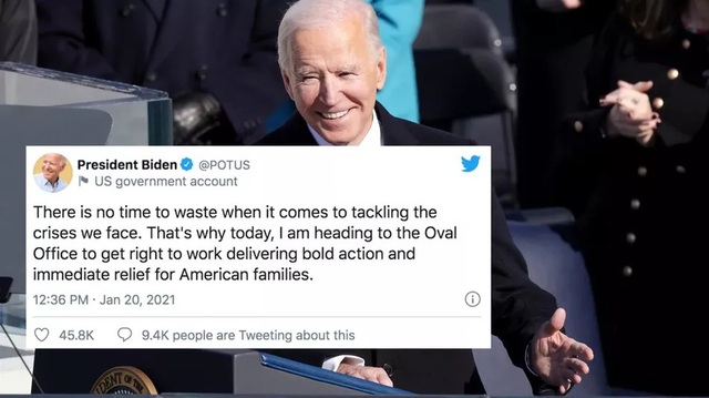 Dòng tweet đầu tiên của ông Biden khi làm Tổng thống Mỹ khác gì ông Trump? - 1