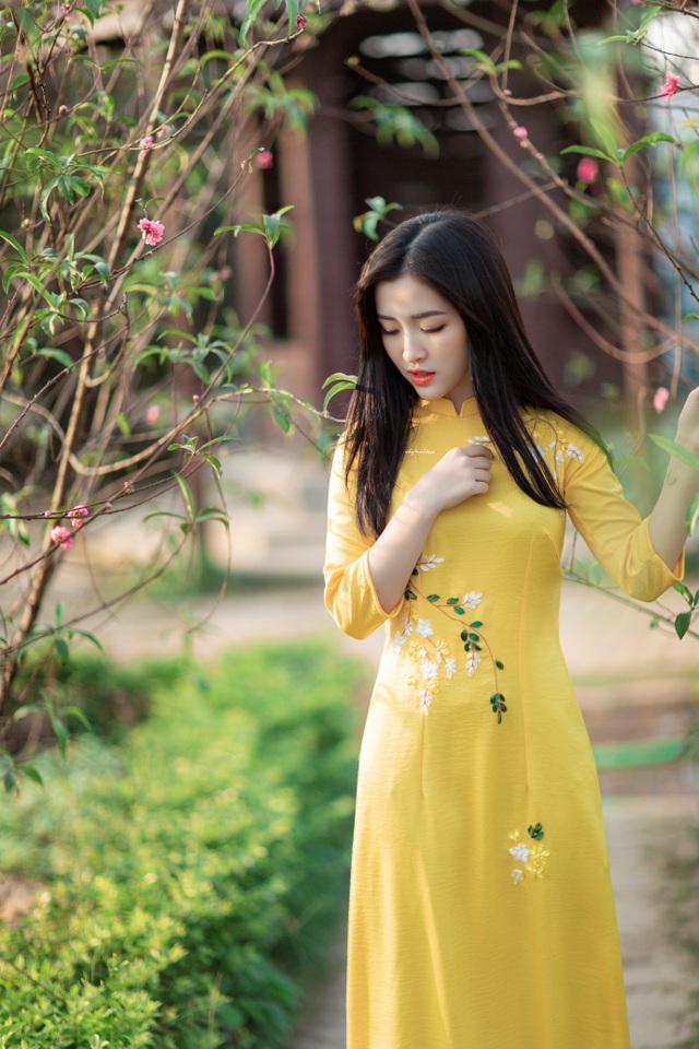 A young lady from Thanh is as beautiful as a muse, walking to welcome the early Spring - 3