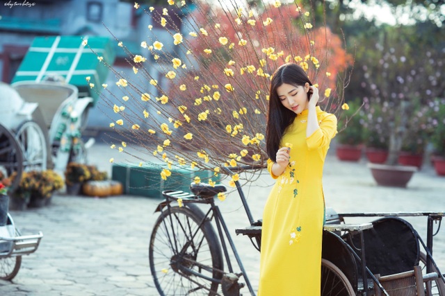 The young lady of Thanh is as beautiful as a muse, walking to welcome the early Spring - 6