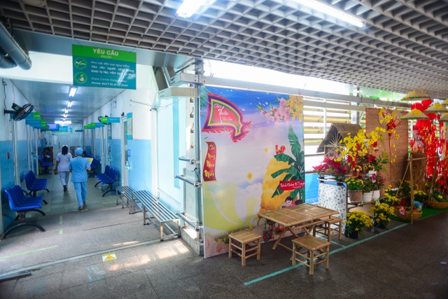 Độc đáo đường hoa xuân trên cầu bộ hành ở bệnh viện - 3 Độc đáo đường hoa xuân trên cầu bộ hành ở bệnh viện - 3