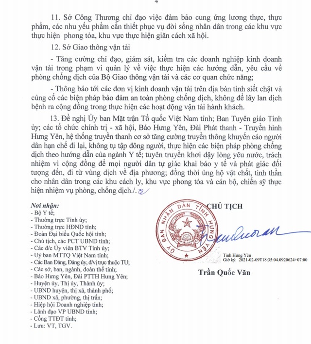 0h ngày 10/2, Hưng Yên phong tỏa 1 xã, giãn cách xã hội 2 huyện do Covid-19 - 3 0h ngày 10/2, Hưng Yên phong tỏa 1 xã, giãn cách xã hội 2 huyện do Covid-19 - 3