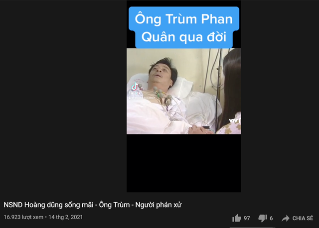 YouTube nhan nhản nội dung câu view, sai sự thật về NSND Hoàng Dũng - 2