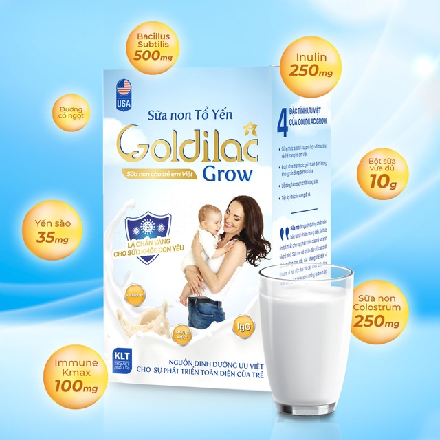 Sữa non Tổ Yến Goldilac Grow - Giải pháp dinh dưỡng toàn diện cho trẻ biếng ăn, kém phát triển - 1 Sữa non Tổ Yến Goldilac Grow - Giải pháp dinh dưỡng toàn diện cho trẻ biếng ăn, kém phát triển - 1