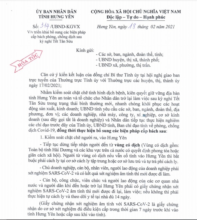 Hưng Yên dừng tiếp nhận người đến từ Hải Dương - 2 Hưng Yên dừng tiếp nhận người đến từ Hải Dương - 2