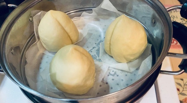 Cách làm bánh bao quả đào tiên bày mâm chay Tết Nguyên tiêu - 8