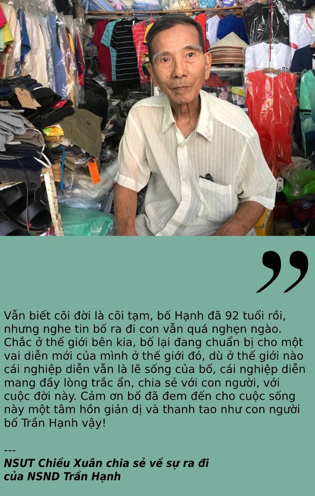 Vĩnh biệt NSND Trần Hạnh: Người nghệ sĩ có cuộc đời còn buồn khổ hơn phim - 1 Vĩnh biệt NSND Trần Hạnh: Người nghệ sĩ có cuộc đời còn buồn khổ hơn phim - 1