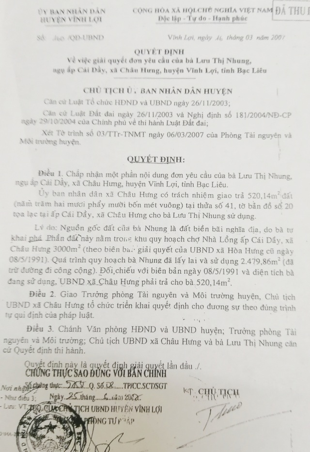 Vụ trả đất chợ Cái Dầy bất thường: Vẫn chưa xử lý cán bộ có sai phạm - 2 Vụ trả đất chợ Cái Dầy bất thường: Vẫn chưa xử lý cán bộ có sai phạm - 2