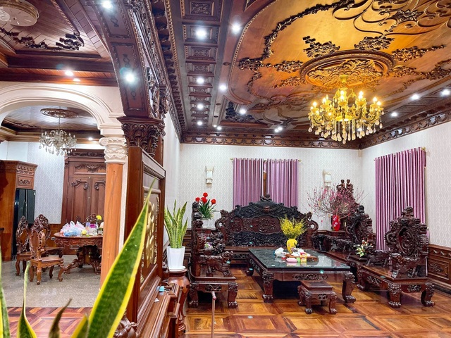 Choáng ngợp biệt thự siêu sang, nội thất dát toàn gỗ quý ở Bắc Ninh - 5