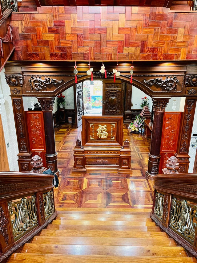 Choáng ngợp biệt thự siêu sang, nội thất dát toàn gỗ quý ở Bắc Ninh - 6