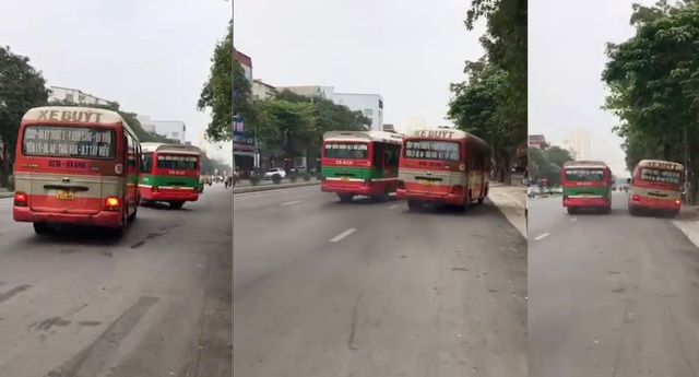 Kinh hãi cảnh 2 xe buýt tạt đầu, chèn ép nhau trên phố - 1 Kinh hãi cảnh 2 xe buýt tạt đầu, chèn ép nhau trên phố - 1