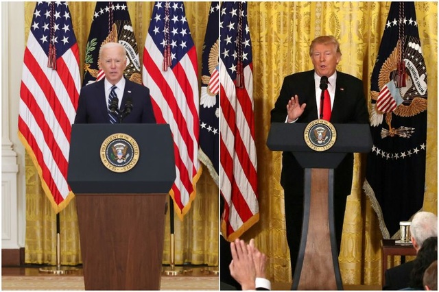 Phong cách họp báo khác biệt hoàn toàn giữa Biden và Trump - 1 Phong cách họp báo khác biệt hoàn toàn giữa Biden và Trump - 1