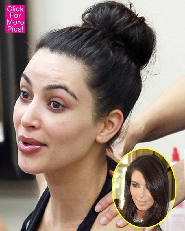Kim Kardashian khác như thế nào khi không trang điểm - 1 Kim Kardashian khác như thế nào khi không trang điểm - 1