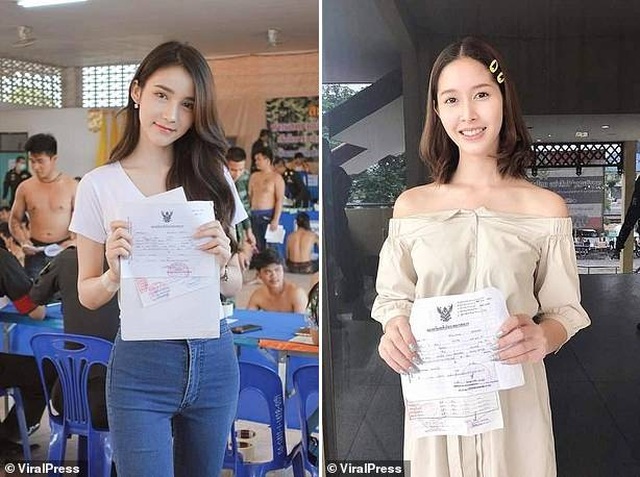 Các người đẹp chuyển giới Thái Lan đi khám sức khỏe nghĩa vụ quân sự